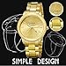 Gold Watch,Mens Gold Watch,Elegant Waterproof Analog Quartz Watch