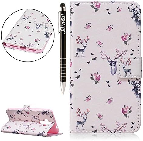 Huawei Mate 9, Huawei Mate 9 Book-Style Leather Mobile Phone Case Wallet Saincat Scratch Bumper Mobile Phone Case Back Cover Retro Butterfly Flower Pattern PU Leather Case Wallet Case Folio Flip Cover Book Style Folding Bag in Leather Look with Stand Function and Card Slot and Magnetic Closure Case Flip Case for Huawei Mate 9