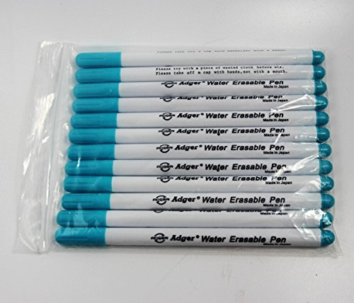 Set 12 Pieces Blue Water Erasable Disappearing Pen Fabric Marker For Fabric Garment Marking - Thumbnail 3