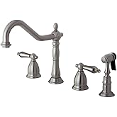Kingston Brass KS1798ALBS Widespread Kitchen Faucet, Brushed Nickel