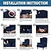 H.VERSAILTEX Wing Chair Slipcover Chair Covers for Wingback Chairs Wingback Chair Covers Slipcovers 1 Piece Stretch Sofa Cover Furniture Protector Soft Spandex Jacquard Checked Pattern, Navy