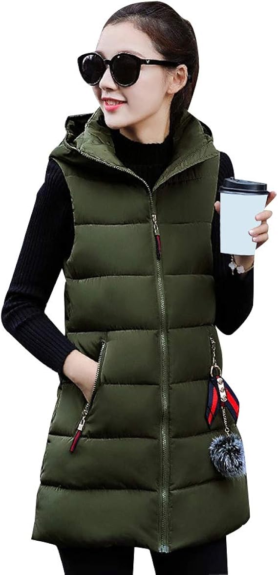 Bozevon ベスト レディース 秋と冬 コットン ベスト ノースリーブ 中 長セクション 暖かい ベスト ベスト 通販 Amazon