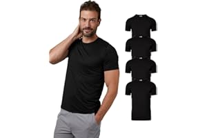 32º DEGREES 32 Degrees Mens 4 Pack Cool Crewneck T-Shirt | Anti-Odor | Quick Drying | 4-Way Stretch