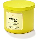 Bath & Body Works Kitchen Lemon 3-Wick Candle 14.5 oz – Zesty Lemon, Sparkling Citrus & Italian Bergamot – Bright Room-Filling Fragrance