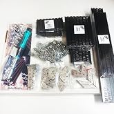 MakerBeam Regular Starter Kit Black Anodized Including Beams (10x10mm in Diameter), Brackets, Nuts and Bolts