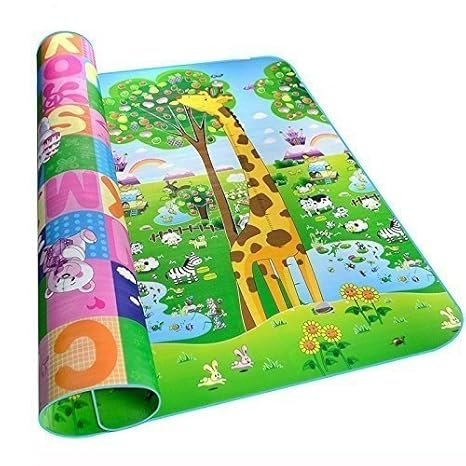 KR STORE  Double Sided Water Proof Baby Mat Carpet Baby Crawl Play Mat Kids Infant Crawling Play Mat Carpet Baby Gym Water Resistant Baby Play & Crawl Mat,Set of 1(Color and Design May Vary)