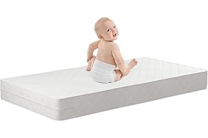 Safety 1st Transitions Crib and Toddler Bed Mattress, Waterproof and Stain Resistant Cover, White