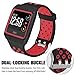 SKYLET Compatible with Fitbit Ionic Bands for Men with Case, Soft Replacement Sport Wristband Compatible with Fitbit Ionic Smart Watch with Metal Clasp Women[Black-Red]