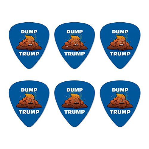 Dump Donald Trump with Poop Novelty Guitar Picks Medium Gauge - Set of 6