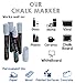 Premium White Chalkboard Markers - Pack of 4 Bold Bright Chalk Pens with Liquid Chalk Ink Eraser Included - 4.5mm Reversible Tip - Vibrant White Ink