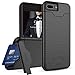 Teelevo Wallet Case for iPhone 7 Plus/iPhone 8 Plus - Dual Layer Shock Absorbent Case with Card Slot Holder and Kickstand for Apple iPhone 7 Plus (2016) / iPhone 8 Plus (2017) - Black