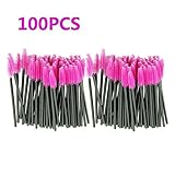 Makeup Brush , Sandistore 100pcs/lot make up brush Pink synthetic fiber One-Off Disposable Eyelash Brush Mascara Applicator Wand Brush
