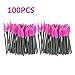Makeup Brush,Sandistore 100pcs/lot make up brush Pink synthetic fiber One-Off Disposable Eyelash Brush Mascara Applicator Wand Brush (100 Pcs)