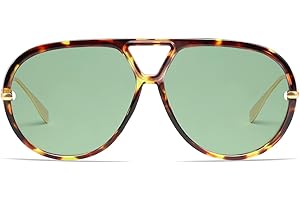 VANLINKER Oversized Trendy Polarized Aviator Sunglasses for Women Men Retro Round Sunglasses Vintage Shield Shades VL9798