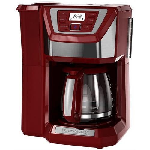 Click Here to See More Images Black & Decker CM5000RD Mill & Brew Programmable 12-cup Coffee Maker, Red