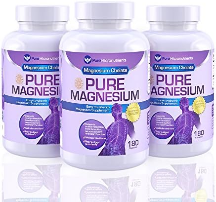 Magnesium Supplements, 200mg, 180ct - Mega 3-Pack - Pure Micronutrients