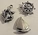Nautical Decorative Push Pins, Qty 15, Handmade Metal Beach Thumb Tack, Silver Finish