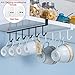 EigPluy Mug Holder Under Cabinet Adhesive Cup Hooks Drilling Free Coffee Cups Holder Kitchen Utensil Storage Shelf Ties Belts Scarf Hanging Rack
