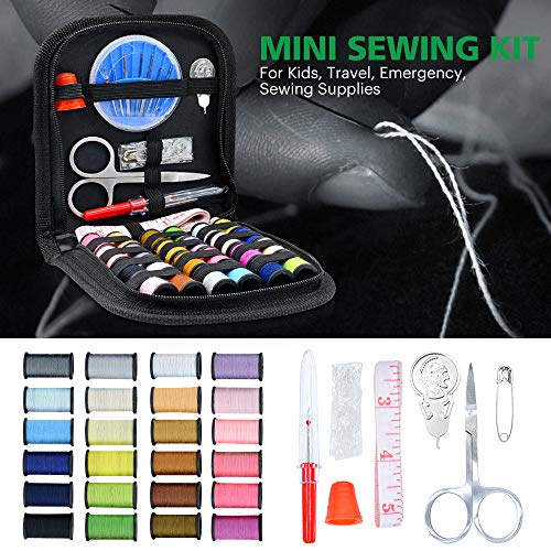 Virwir Sewing Kit with 49 Sewing Accessories, 24-Color Sewing Threads for Traveler, Emergency, DIY Sewing Supplies Organizer Filled with Mending and Sewing Needles/Scissor/Threads/Thimble/Tape Measure