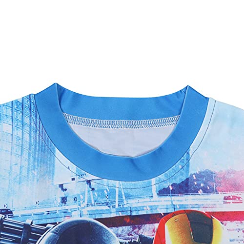 Cosplay Kinderen Iron Man Badpak Zwembroek Met Hoed Jongen Buiten Vakantie 3 Stuk Zwemmen Korte Kofferbak Cartoon Stuk… - Image 5