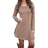 GBSELL Women Ladies Long Sleeve Slim Knitted Sweater Mini Dress Casual Party Evening