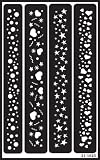 Armour 21-1625 Etch Over N Over Stencil, Sparkle Borders