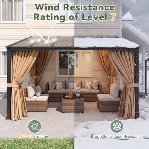 Aoxun 12'x10' Lean-to Gazebo Review: Wall-Mounted Pergola with Mosquito Net and Curtains image 18