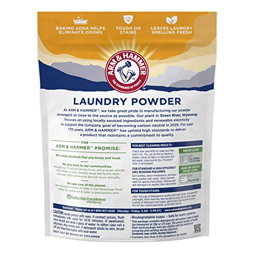 Arm & Hammer Odor Neutralizing Laundry Detergent Powder (50 Loads), 3.09 Pound