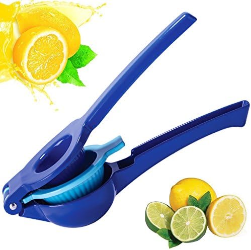 Lemon Squeezer Anti-corrosive Citrus Press Juicer, 2-in-1 Multifunction Manual Blue Lime Juicer Walnut Clip Extractor