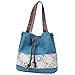 Hiigoo Printing Canvas Shoulder Bag Retro Casual Handbags Messenger Bags (Blue)