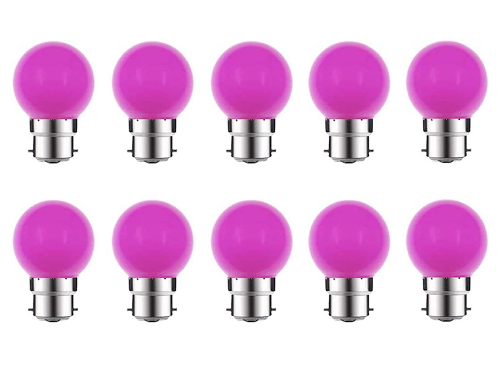 ZFQ 10 Pack B22 Bayonet Colored LED Light Bulbs 2W G45 Golf Ball Mini Globe Bulb Lighting Bulbs,Purple for Outdoor Indoor String Patio Garden Party Christmas, Tree, Fairy Party Night Lights