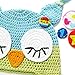 KF baby Animal Beanie Hat, with Ear Flaps, Owl, Blue Green, 4 Pinback Buttons