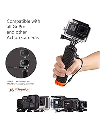 Manija a prueba de agua flotante Profloat Compatible con cámaras de sesión GoPro Hero 5, negro, plateado, Hero 2 3 3 + 4. Accesorios para el kit de montaje de manijas y manijas y flotador de deportes acuáticos para la acción (naranja)