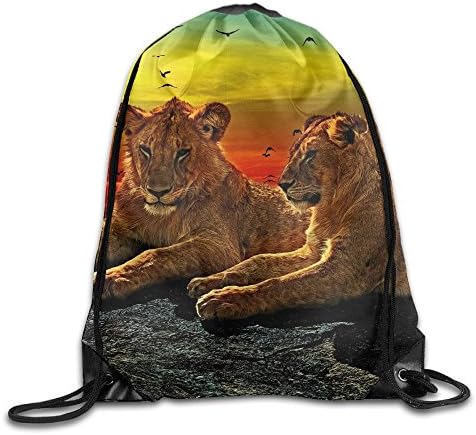 Sexy Lovely Handsome Gym Drawstring Bags King Lion Backpack School Fitness Travel Outdoor