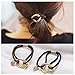LOVEF 5Pcs Fashion Gold Plating Metal Cuff Band Ponytail Tie Hair Rope Hair Ring