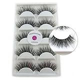 100% Siberian Mink Fur 3D False Eyelash LASGOOS Degisn Luxurious Natural Messy Volume Fluffy Long Hot Fake Eyelashes 5 Pairs/Box A11-5