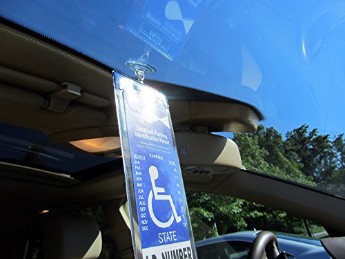 Windshield Tag by JL Safety. Handicap Placard Protective Holder with Suction Cup. Magnetically Display & Remove Tag