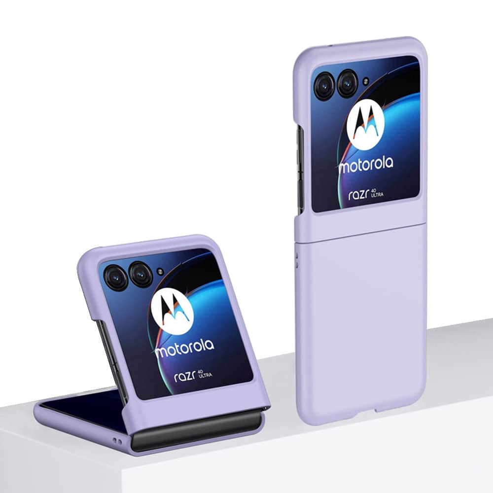 QINOUK Case for Motorola Razr 40 Ultra, [Anti-Scratch] Ultra-thin Hard PC Protective Case Shockproof, Filp Cover for Motorola Razr 40 Ultra-Purple