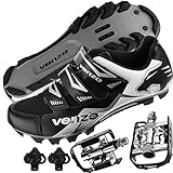 Venzo Mountain Bike Bicycle Cycling Shimano SPD Shoes + Multi-Use Pedals