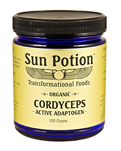 Cordyceps Mushroom Powder 100g by Sun Potion - Certified Organic Extract - Superfood Supplement, Adaptogen, Immune Booster, Recovery, Energy Support