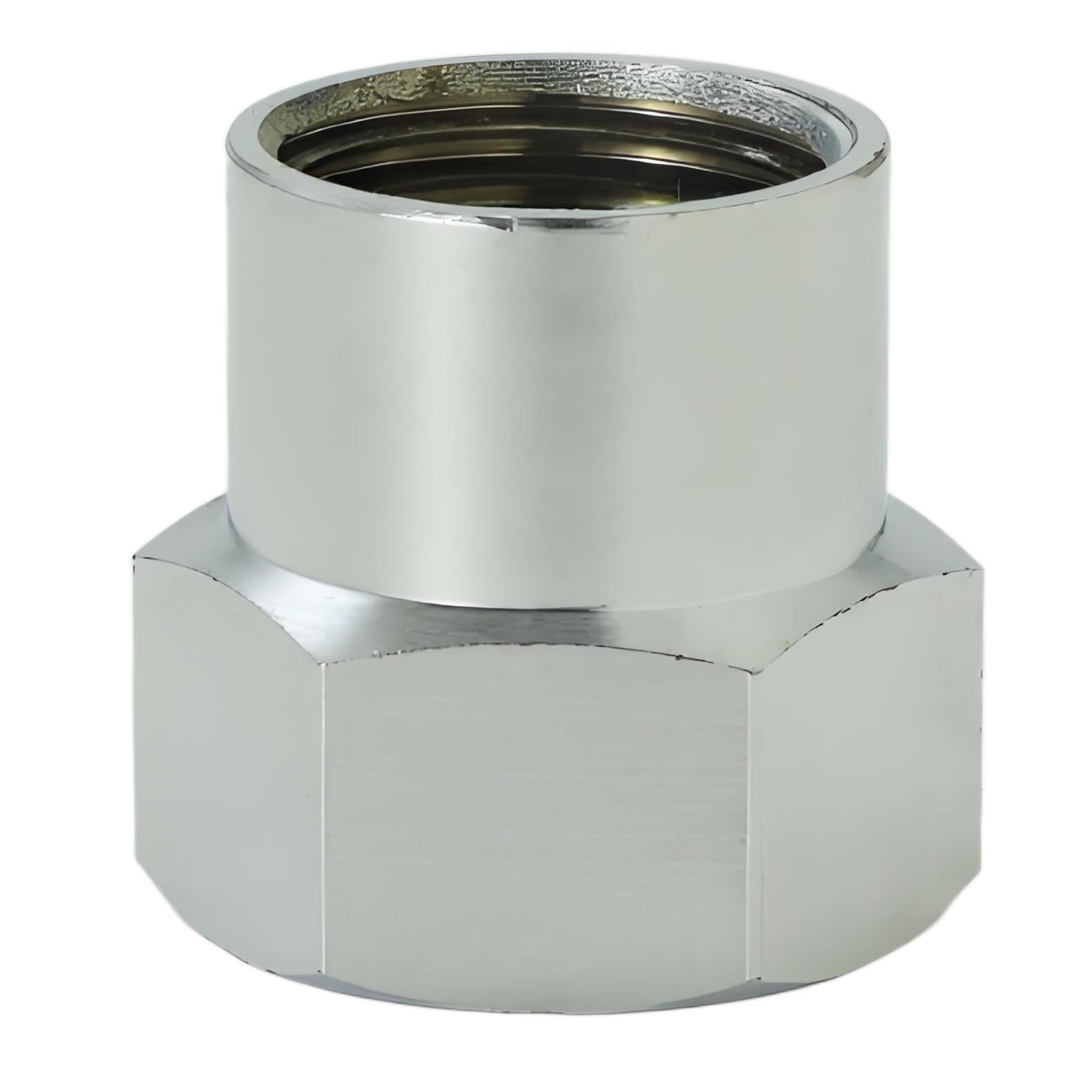 Photo 1 of 1/2" x 7/8" Pipe Adapter 15/16" Double Female Splitter – for Fridge Ice Makers, Dishwashers, Shower Hoses, Faucets, Glass Washers, Toilet Tanks – Brass Extension Connector