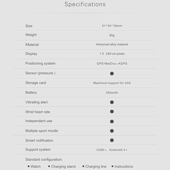 Amazon.com: FAIYIWO S958 Smartwatch GPS Sports Pedometer ...