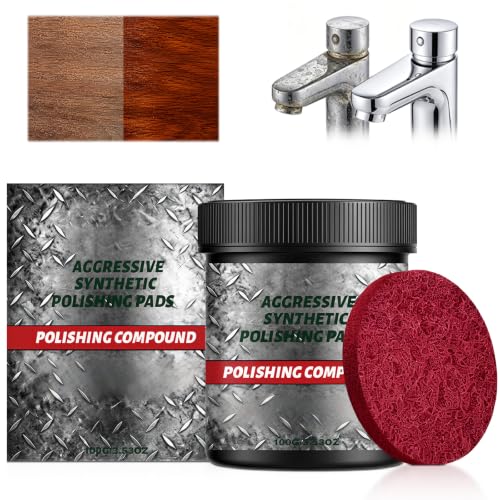 All-in-One Surface Restoration Polish with Pad, 2026 New Multi-Surface Polishing & Scratch Remover Compound for Leather Wood Marble Countertop Refrigerators & Cookware Ovens Sinks, 100g at Amazon