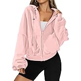 UNCOOYEE Womens Zip Up Hoodies Oversized Workout Sweatshirts Fall Fashion 2025 Casual Fleece Y2k Jackets Winter Fall Clothes