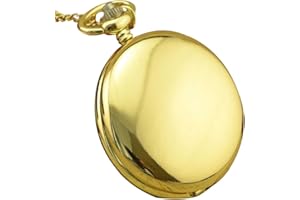 heaven2017 Retro Quartz Pocket Watch Round Dial Arabic Numbers Pocket Watch with Chain Golden