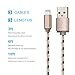 Travalo 3FT 6FT 10FT Nylon Braided 8 Pin to USB Lightning Cable Cord with Aluminum Heads for iPhone iPad and iPod (3Pack)