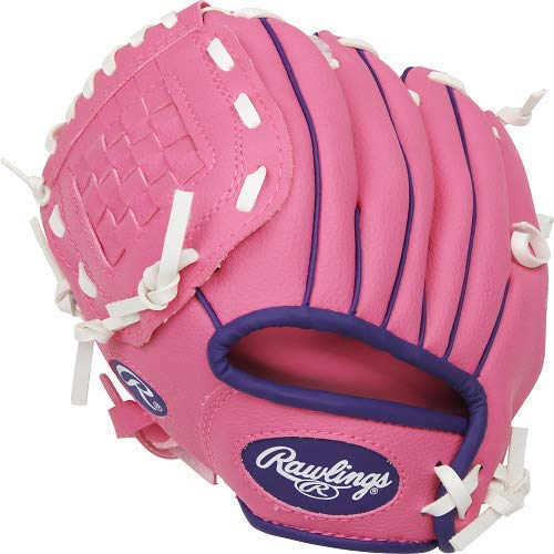 Rawlings Players Series 9" Youth Baseball Glove Left Hand Throw, Pink