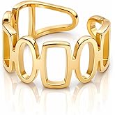 Rings for Women Non Tarnish | Adjustable Rings for Women | Waterproof 18K PVD Plated Rings | Statement Rings | Chunky Gold Jewelry | Gold Rings | Stackable Rings