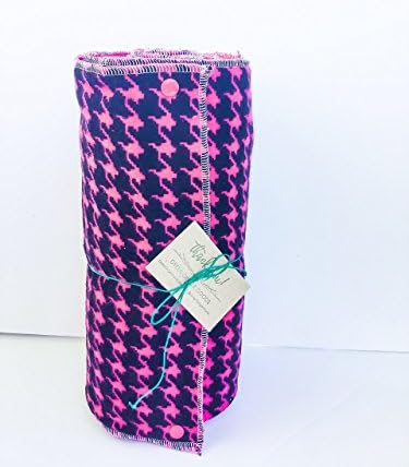 Set of 12 Unpaper Towels, Pink and Black Houndstooth Print
