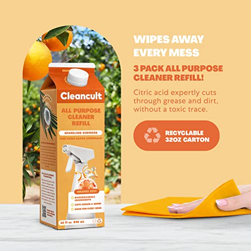 Cleancult AllPurpose Cleaner Refills, Orange Zest, 16oz, 3 Pack Made